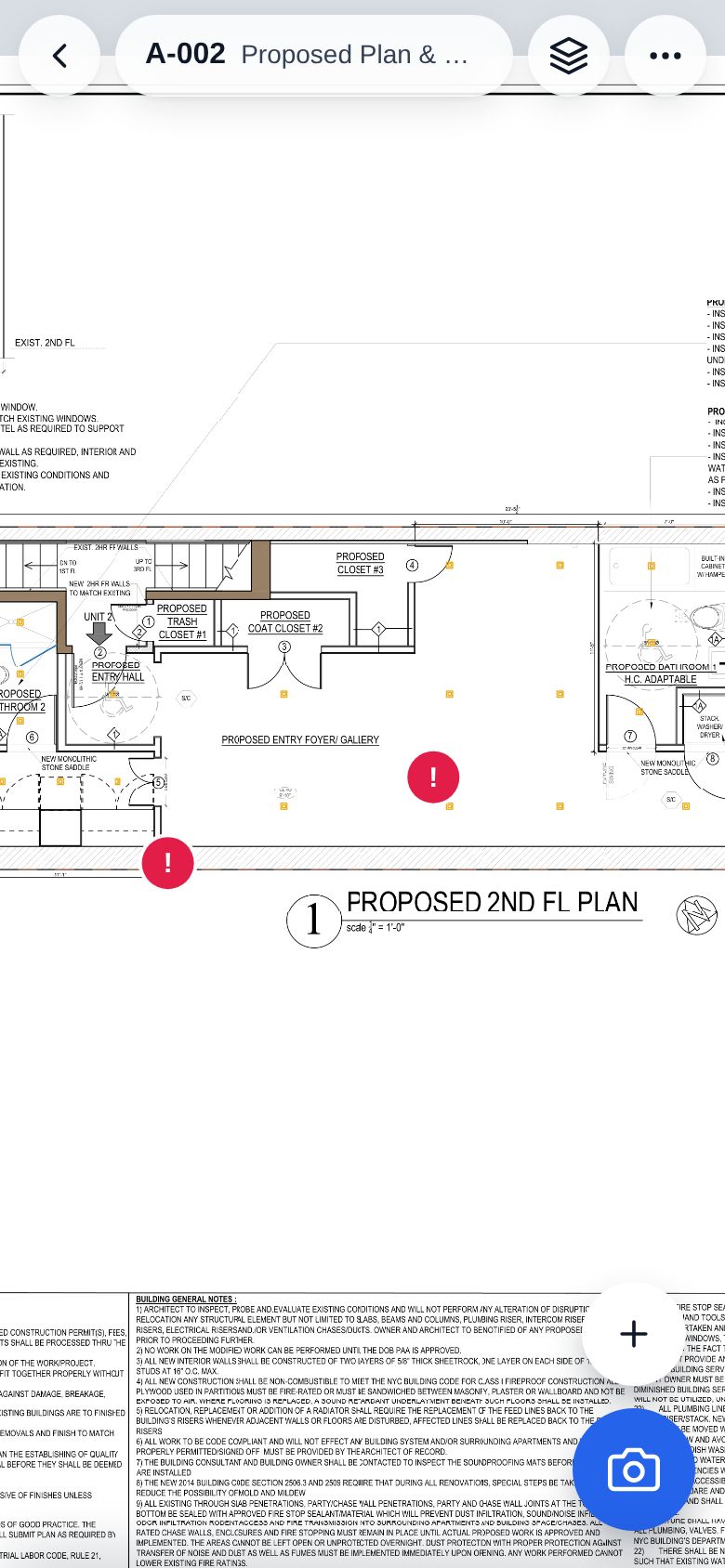 A real sheet with RFIs on the phone