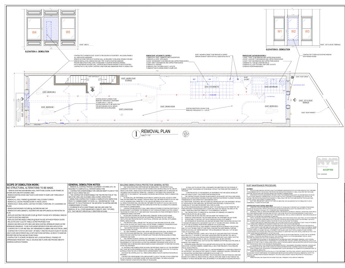 Removal plan, a real sheet